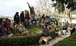 RADUNO AL PARCO NAZIONALE DI MONTE CUCCO E MONTE CATRIA -  GUBBIO (LA BENEDIZIONE PRESSO LA STATUA DI S.FRANCESCO ED IL LUPO) MAR 2008